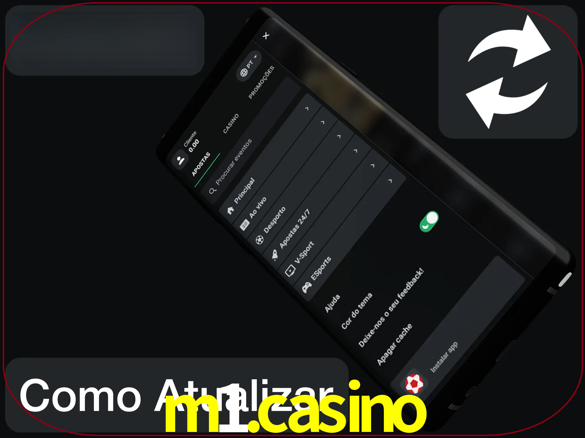 O aplicativo é atualizado automaticamente quando você faz o login.