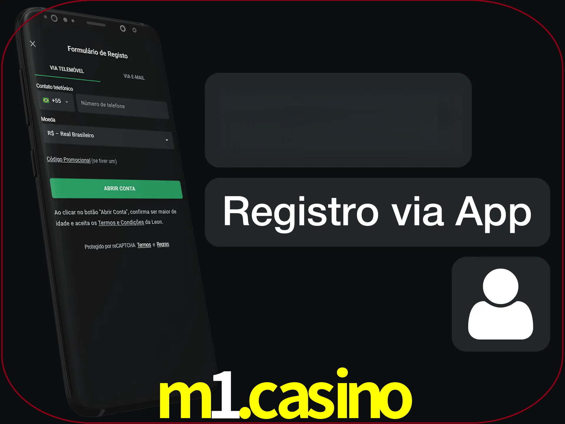 Registre-se com duas etapas usando o aplicativo.