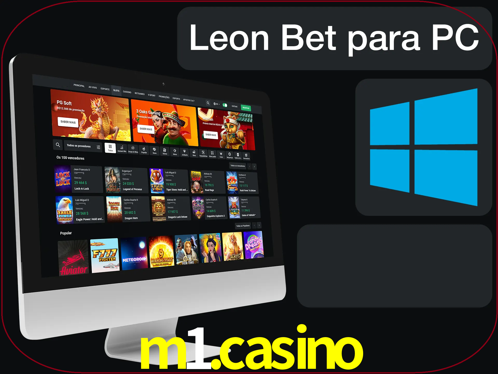 Aposte e jogue em nosso cassino usando o PC.